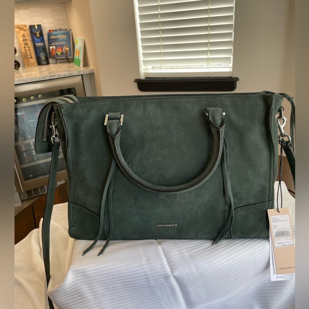 Like New Rebecca Minkoff. Suede. The Regan Satchel Tote. Color: Pine (Green)